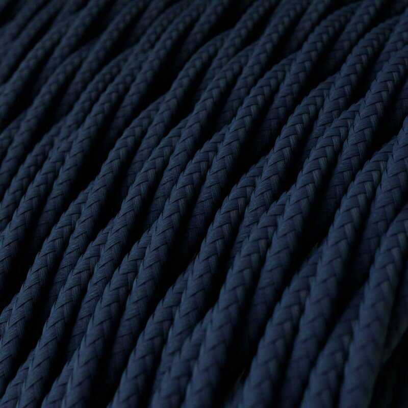 strijkijzersnoer donkerblauw gevlochten rol
