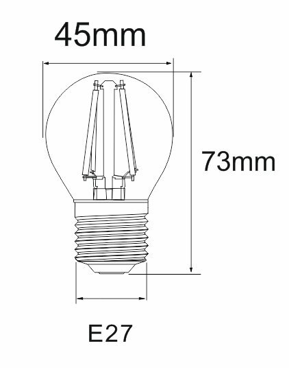 LED Globe Spiral (G45) 4W 2200K Gold | Dimmable