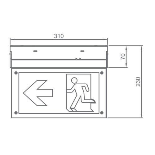 Emergency Light Surface Mount Fixture for Hanging &amp; Wall Mount