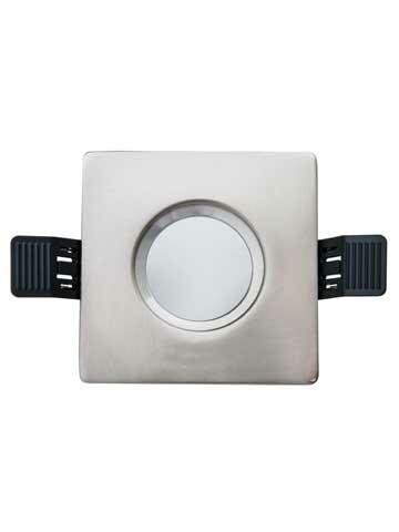 LED Recessed Spot Fixture - Chrome Square IP65 | Bathroom 90mm