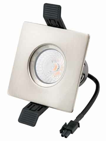 LED Recessed Spot Fixture - Chrome Square IP65 | Bathroom 90mm