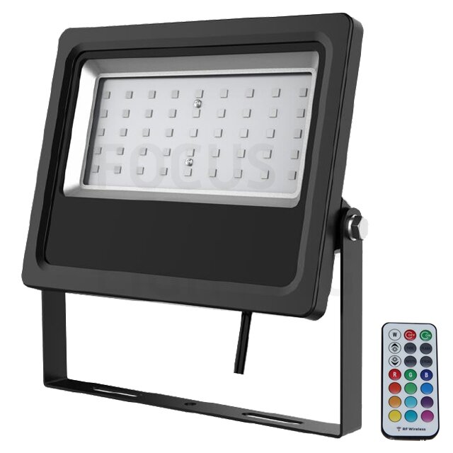 RGB-RF LED Floodlight 30W Zwarte Behuizing