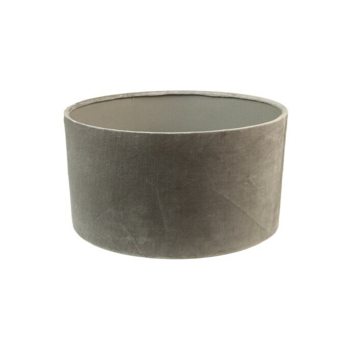 Runde Lampenschirm &oslash;25x25x18 Hellgrau-Stoff