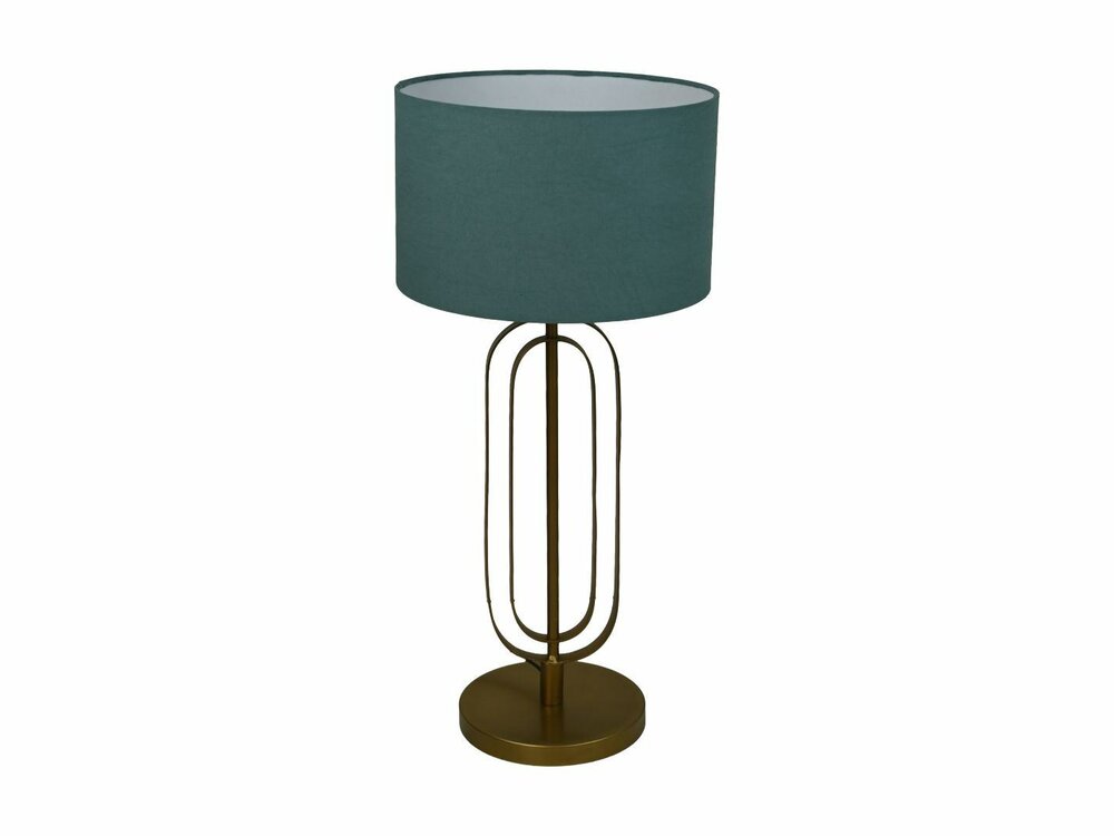 Runde Lampenschirm &oslash;32x20 Blau-Baumwolle