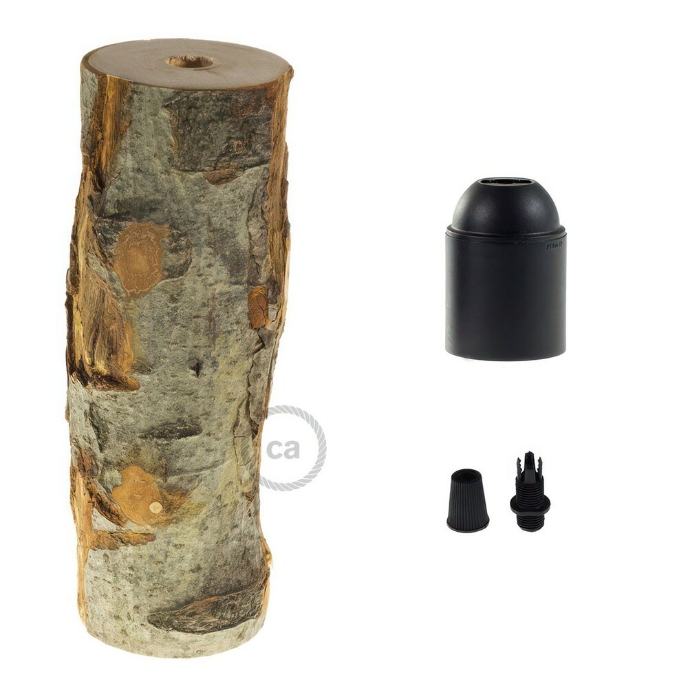 Lampfitting E27 Hout | Boomstam - Extra Lang