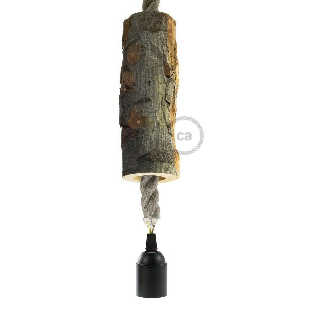 Lampfitting E27 Hout | Boomstam - Extra Lang