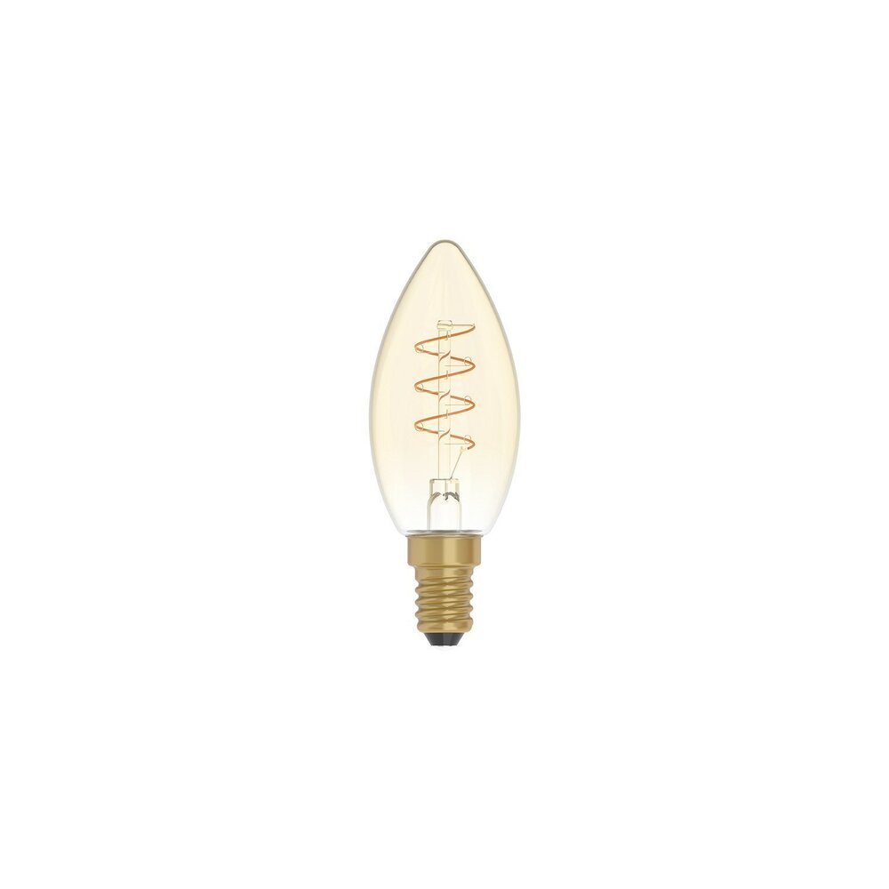 LED Gouden Gloeilamp Carbon Lijn Gebogen Spiraal Filament Kaars C35 2,5W 136Lm E14 1800K Dimbaar - C01