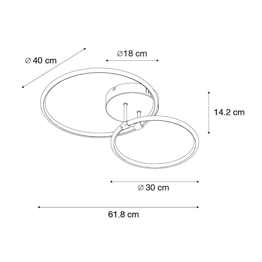 maten dimbare moderne plafondlamp
