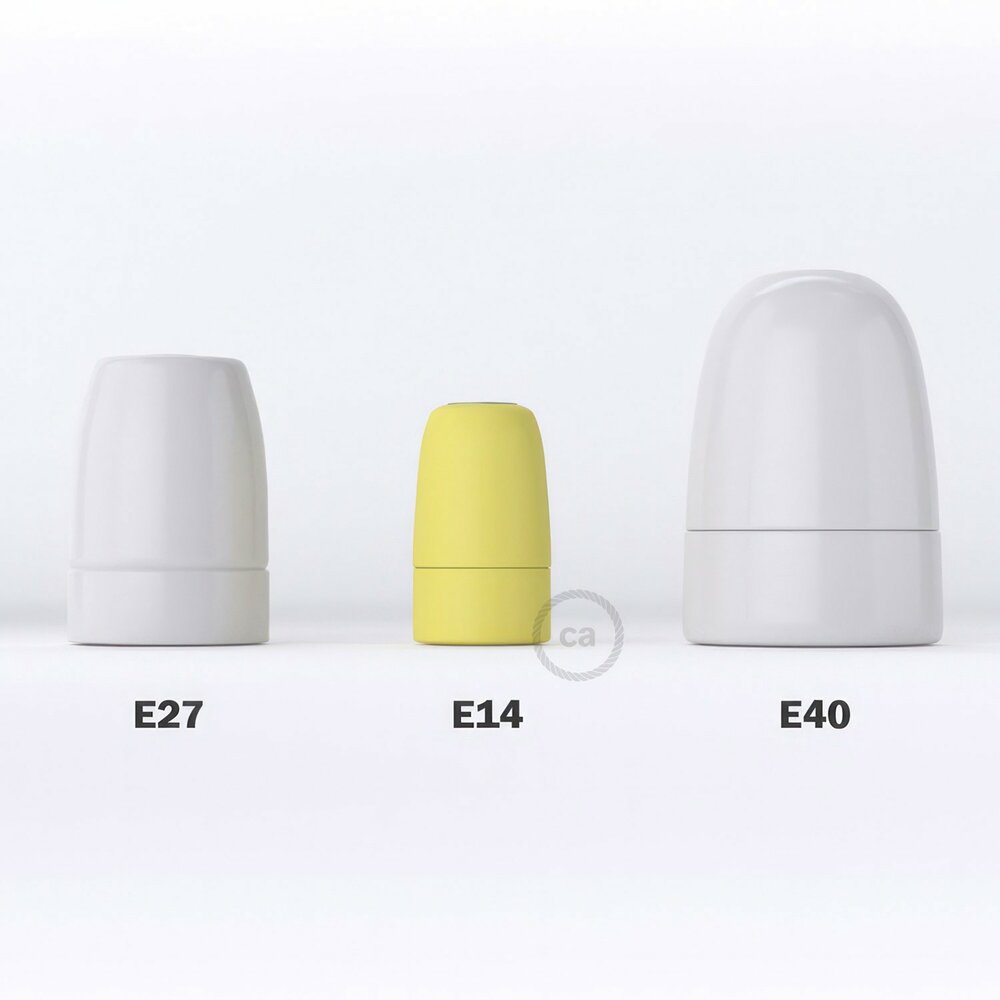 Porcelain Lamp Holder E14 Yellow