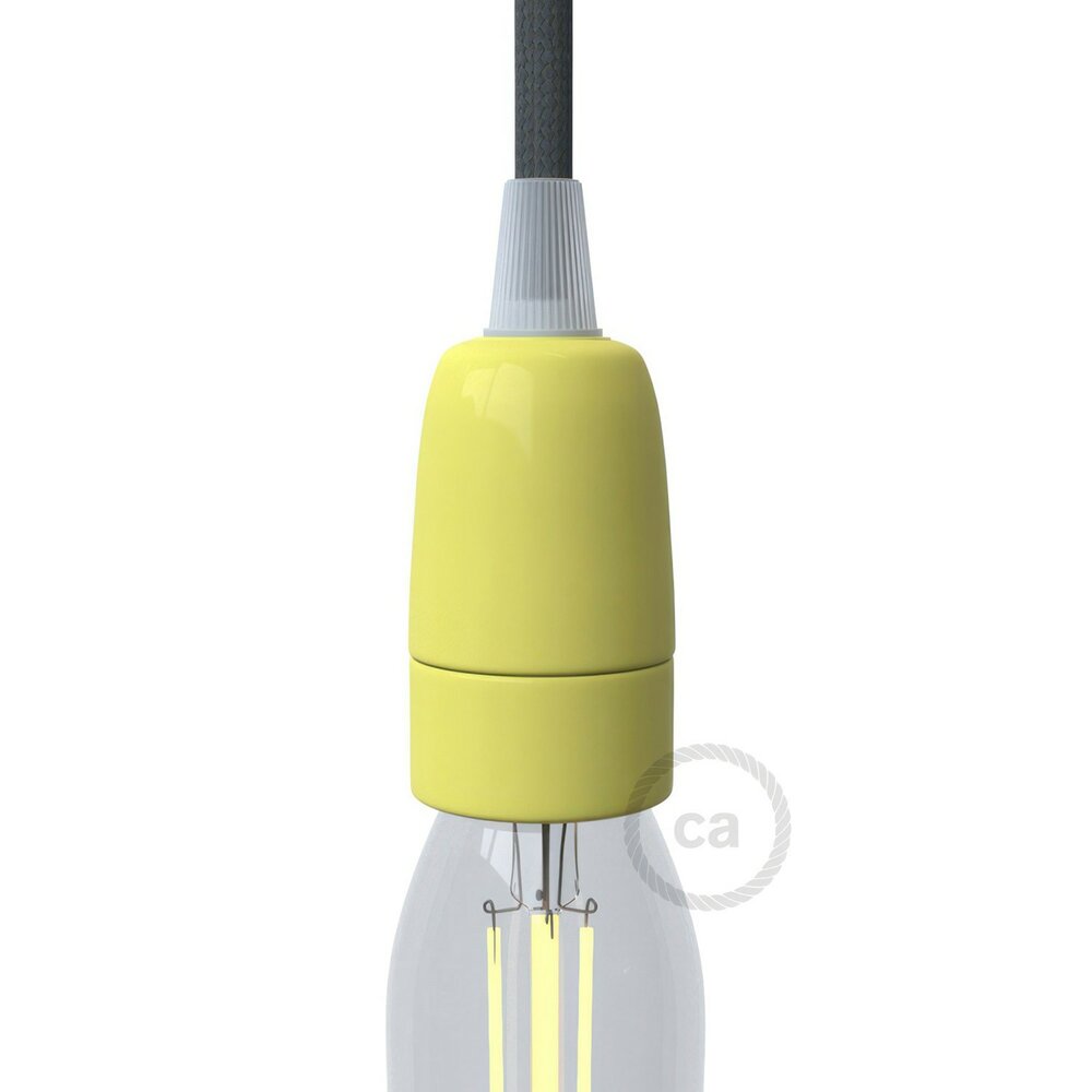Porcelain Lamp Holder E14 Yellow
