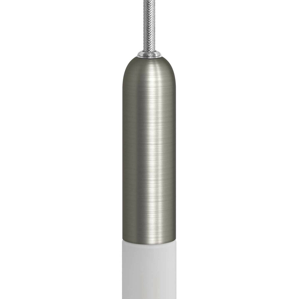 E14 fitting in metaal met verborgen trekontlasting geborsteld titanium