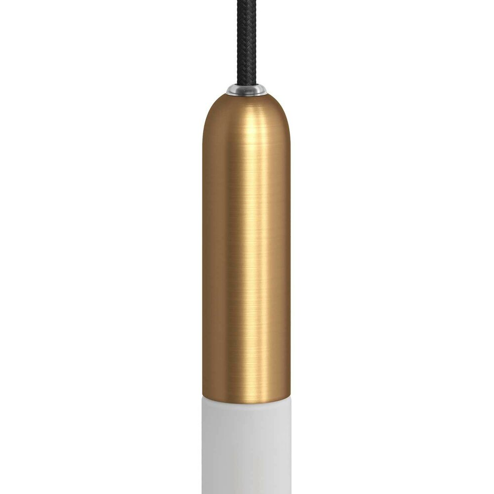 E14 fitting in metaal met verborgen trekontlasting geborsteld bronzen