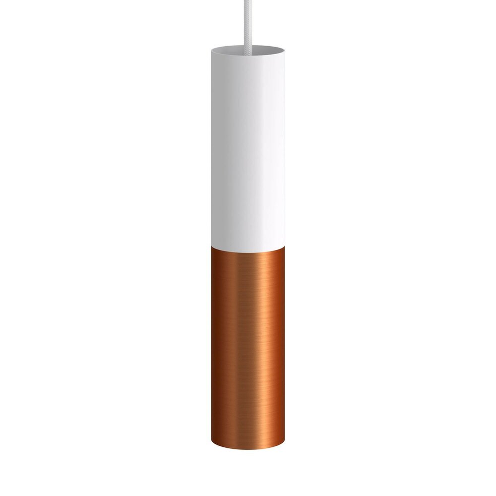Double metal spotlight E14 matte white &amp; brushed copper