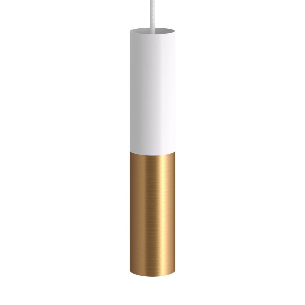 Double metal spotlight E14 matte white &amp; brushed bronze