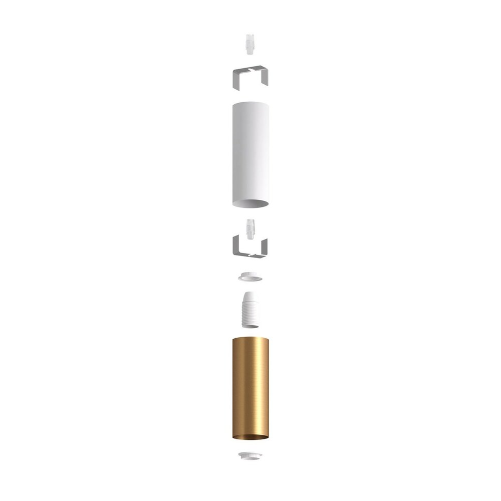 Double metal spotlight E14 matte white &amp; brushed bronze