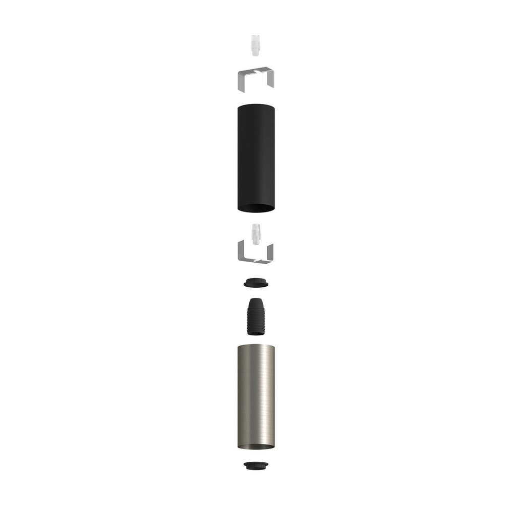 Double metal spotlight E14 black &amp; brushed titanium
