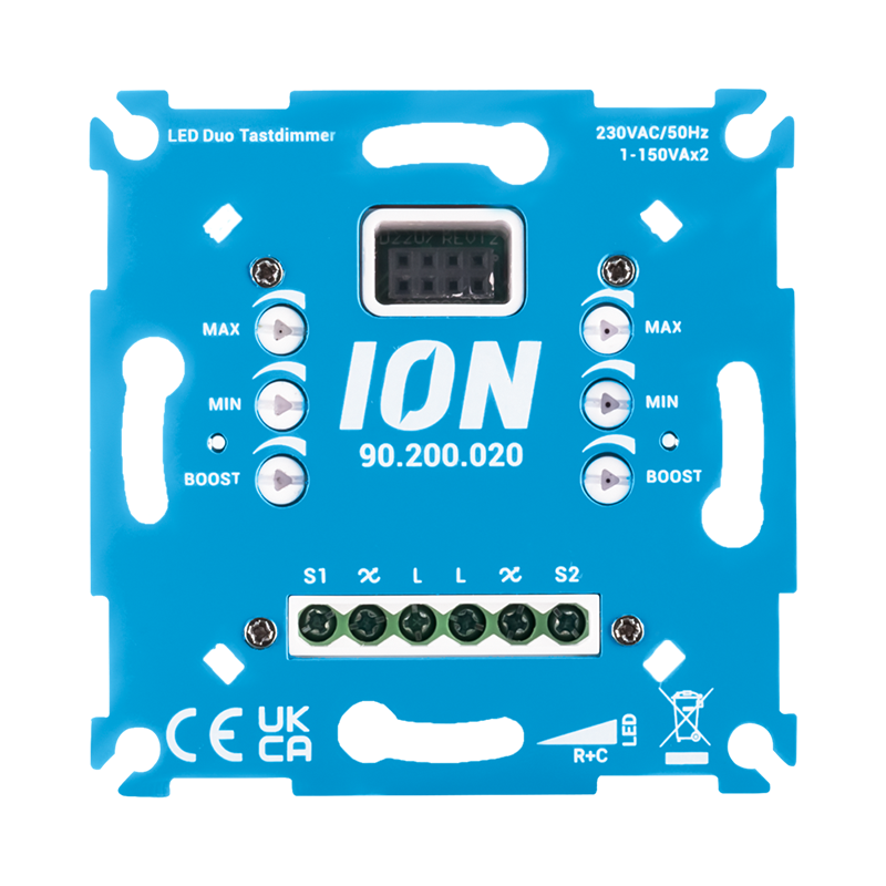 ION INDUSTRIES LED Duo Tastdimmer | 2x0-3-150W | Phasenabschnitt