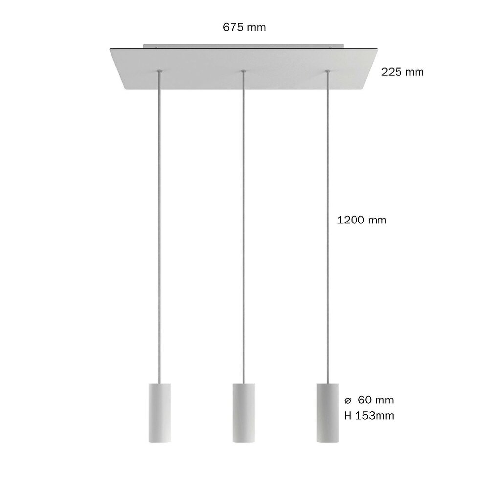 Hanglamp met 3 pendels en metalen kap Satijnkoper-Dibond