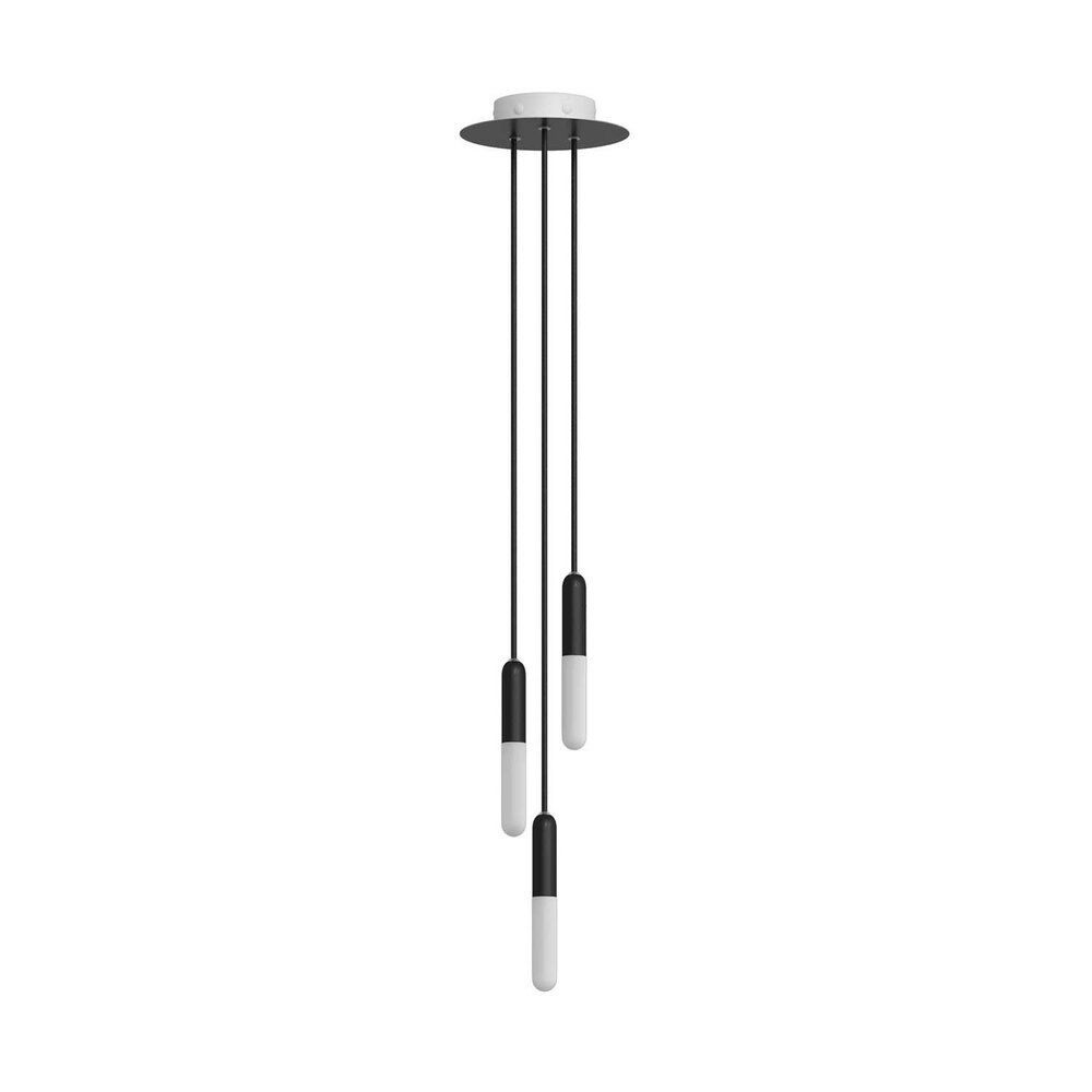 Hanglamp met 3 pendels en lichtbronnen zwart met lamp &ndash; Made in Italy