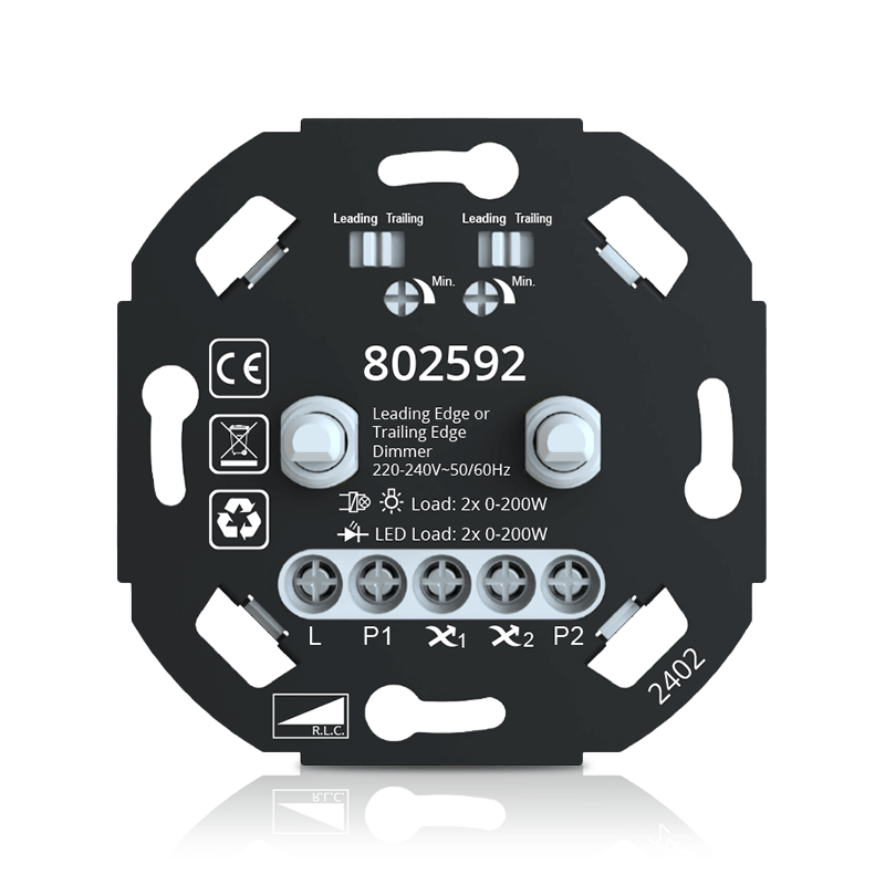 Universele Dubbele LED Dimmer | 2x 0.5-500W | Fase Af- en Aansnijding