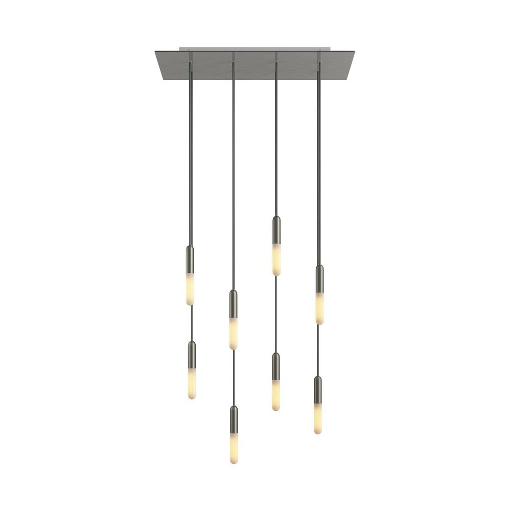 Hanglamp met 8 pendels en metalen afwerking Satijnstaal Dibond