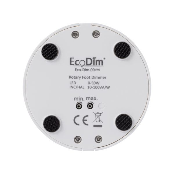 ECODIM | LED-Bodendimmer | 0&ndash;50W | Wei&szlig; | Phasenabschnitt (RC)