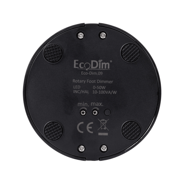 ECODIM | LED Vloerdimmer | 0&ndash;50W | Zwart | Fase-afsnijding (RC)