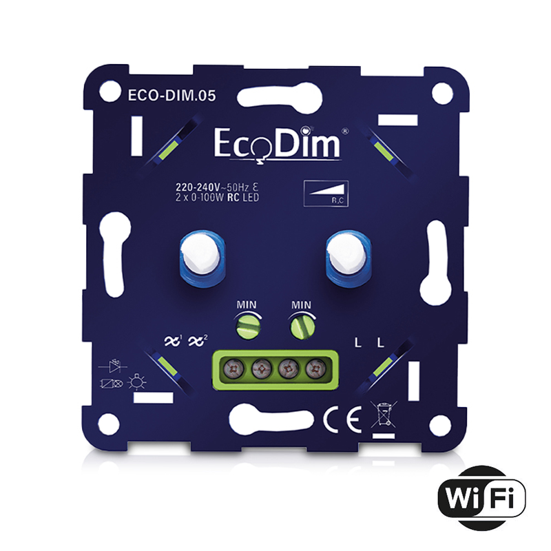 ECODIM | WiFi LED Dimmer Duo | 2x 100W | Tuya | Trailing Edge | App Control