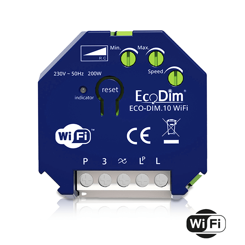 ECODIM | WiFi LED Dimmer | Inbouwmodule | 0&ndash;200W | Fase-afsnijding (RC)