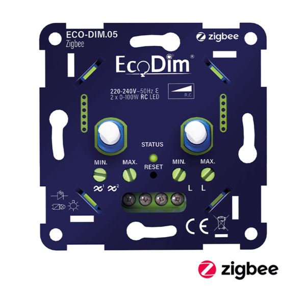 ECODIM | Zigbee LED Dimmer Duo | 2x 0&ndash;100W | Fase-afsnijding (RC)