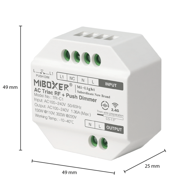 Mi-Light | TRIAC Dimmer Module | 0&ndash;200W | Fase-afsnijding (RC)