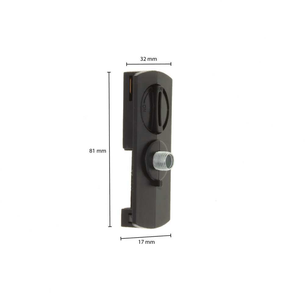 1-FASE RAIL SLIM FIT ADAPTER ZWART