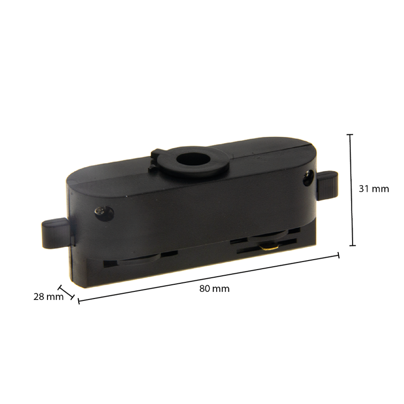 1-fase rail | Pendeladapter voor hanglamp | zwart