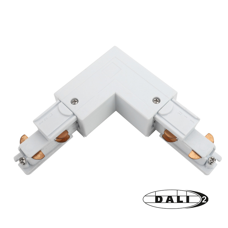DALI 3-fase rail L-connector binnenhoek | Wit