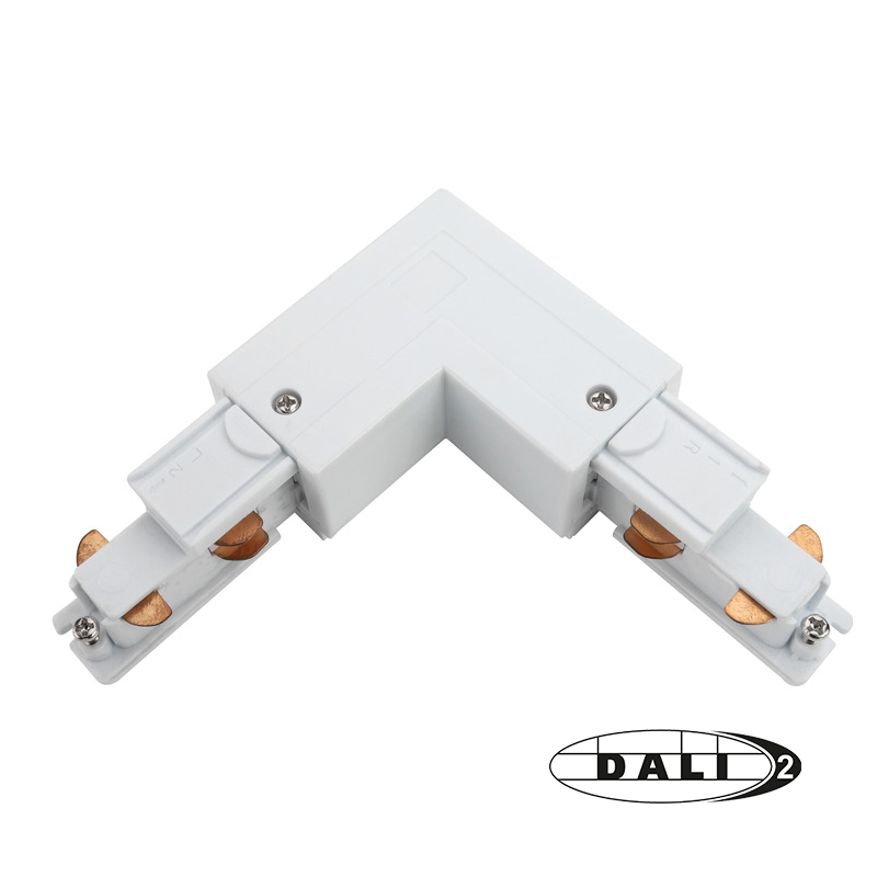 DALI 3-fase rail L-connector buitenhoek | Wit