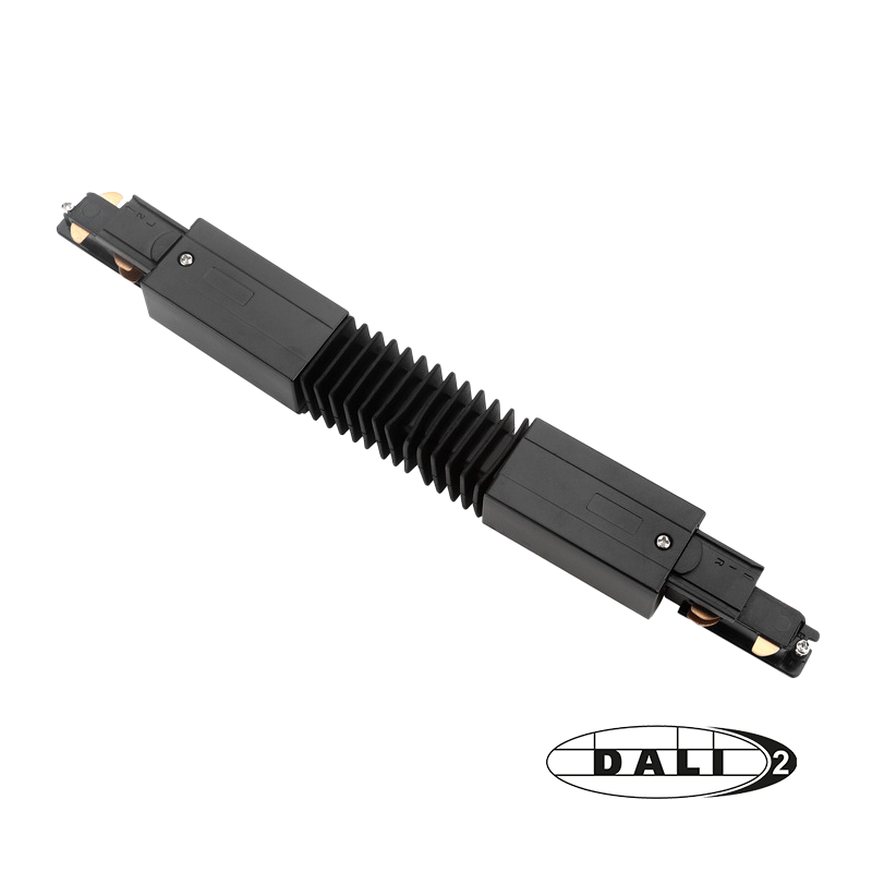 DALI 3-fase rail | Flexibele connector | Zwart | EURTRAC maat