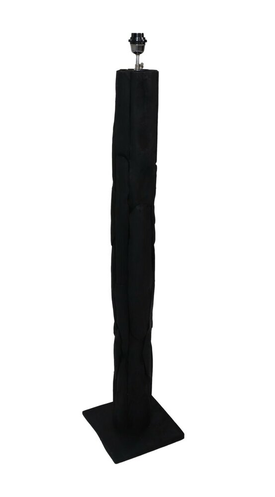 Vloerlamp Rond 145cm &ndash; Zwart Teak