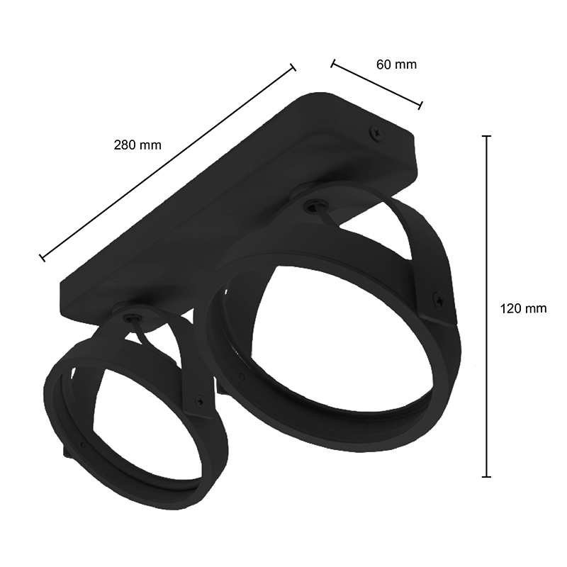 AR111 Opbouwarmatuur | 2x GU10 Fitting | Zwart