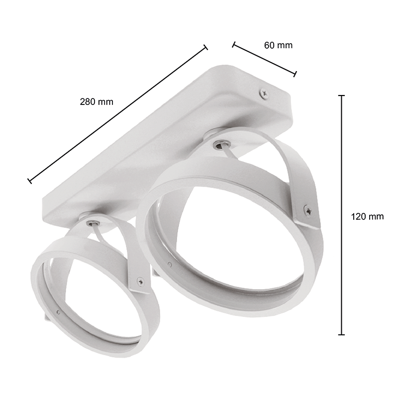 AR111 Opbouwarmatuur | 2x GU10 Fitting | Wit