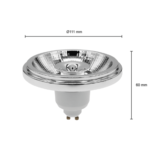 LED AR111 GU10 Spot | Wit | 12W | 2700K | 24&deg;