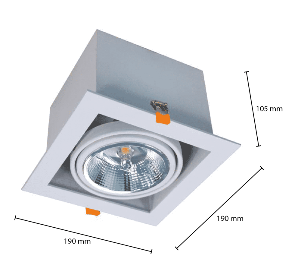 AR111 Inbouwarmatuur | 1x GU10 Fitting | Wit