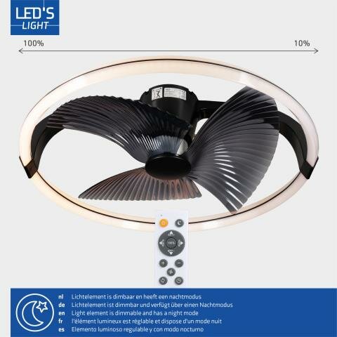 Deckenventilator XL mit LED | &Oslash;736 mm | 65W | Fernbedienung