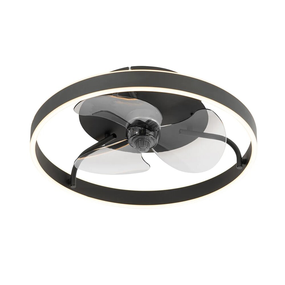 Plafondventilator zwart incl. LED met afstandsbediening