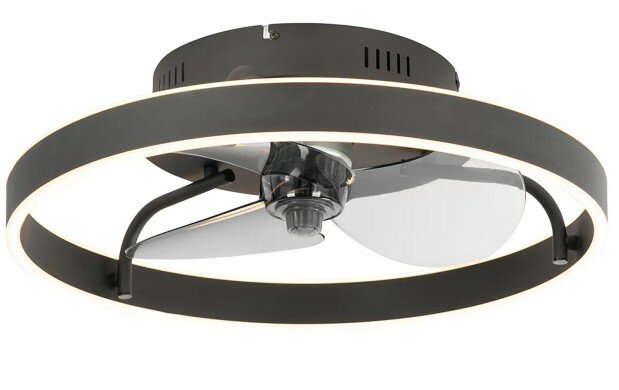 Plafondventilator zwart incl. LED met afstandsbediening