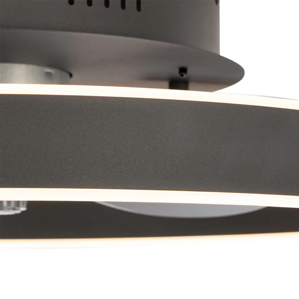 Plafondventilator zwart incl. LED met afstandsbediening
