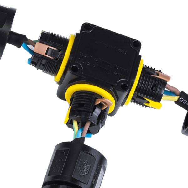 Waterdichte 3-weg kabelconnector voor buitengebruik | IP68 | Voor kabels 4&ndash;11 mm