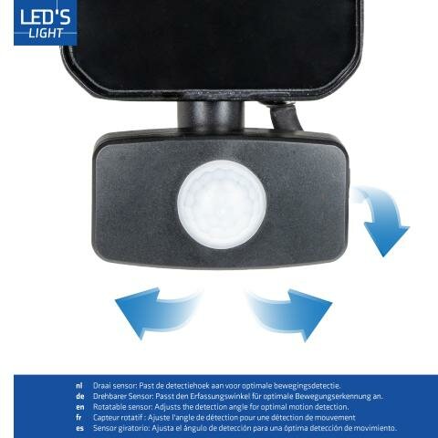 LED floodlight met sensor 50W 4000K 7000lm IP65 Zwart