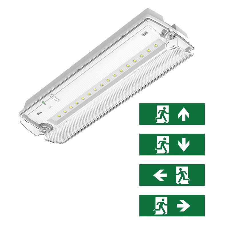 Noodverlichting wand-/plafondarmatuur wit 3W met pictogramme