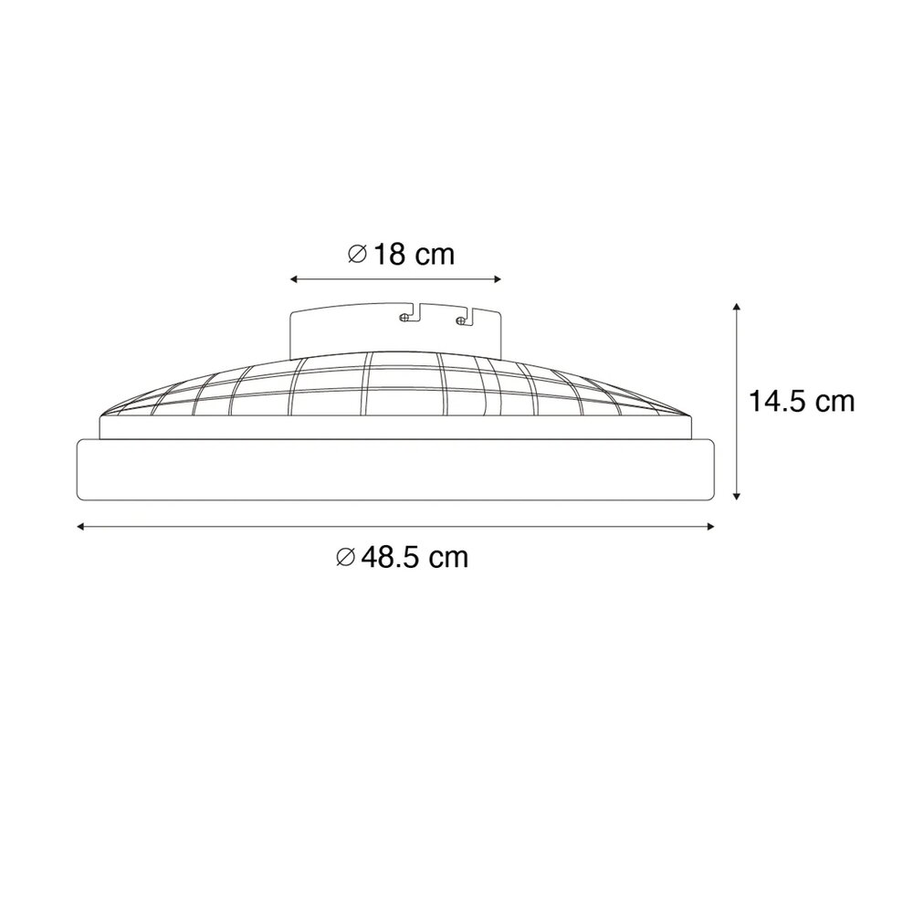 Plafondventilator wit &Oslash;48,5 cm met dimbare RGB LED en afstandsbediening