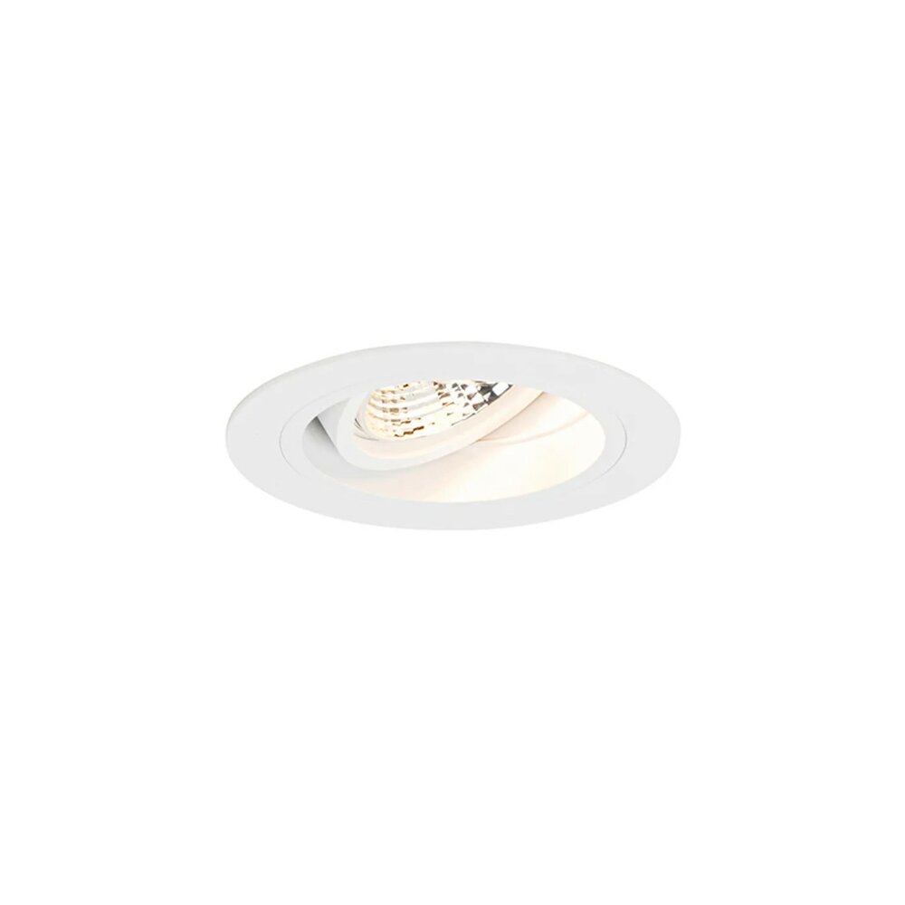 Mat witte ronde inbouwspot richtbaar 12 cm